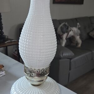 Elegant White Table Lamp with Gold Accents